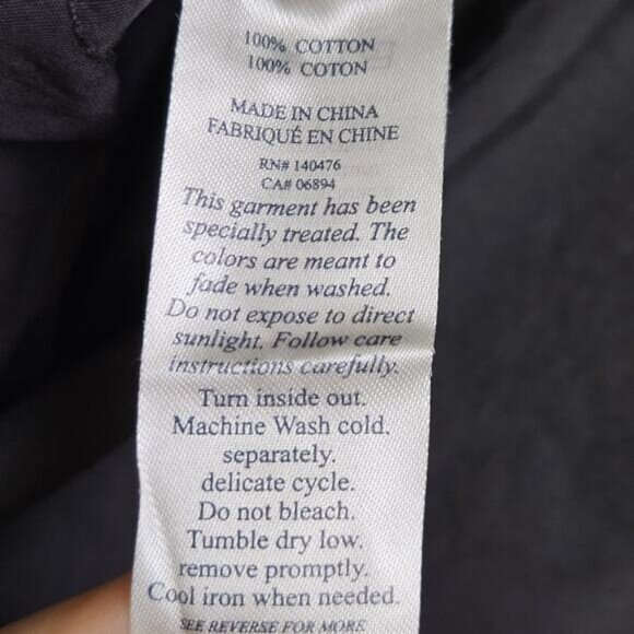 Faherty Whitney Organic Cotton Shirtdress Washed Black Casual Lagenlook Beachy M - Picture 12 of 16